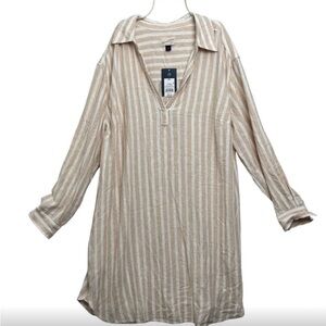 Universal Thread Tan Striped Midi Dress